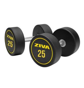 Haltères ronds caoutchouc Ziva Performance (paire) (Poids: 25kg)