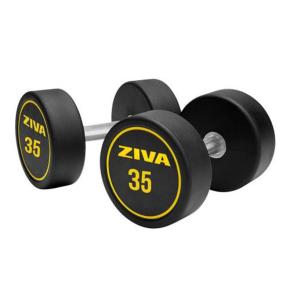 Haltères ronds caoutchouc Ziva Performance (paire) (Poids: 35kg)
