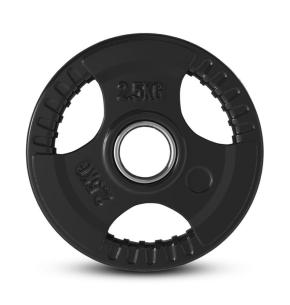 Disques en caoutchouc avec poignée fitnessdigital tri grip (Poids: 2.5kg)