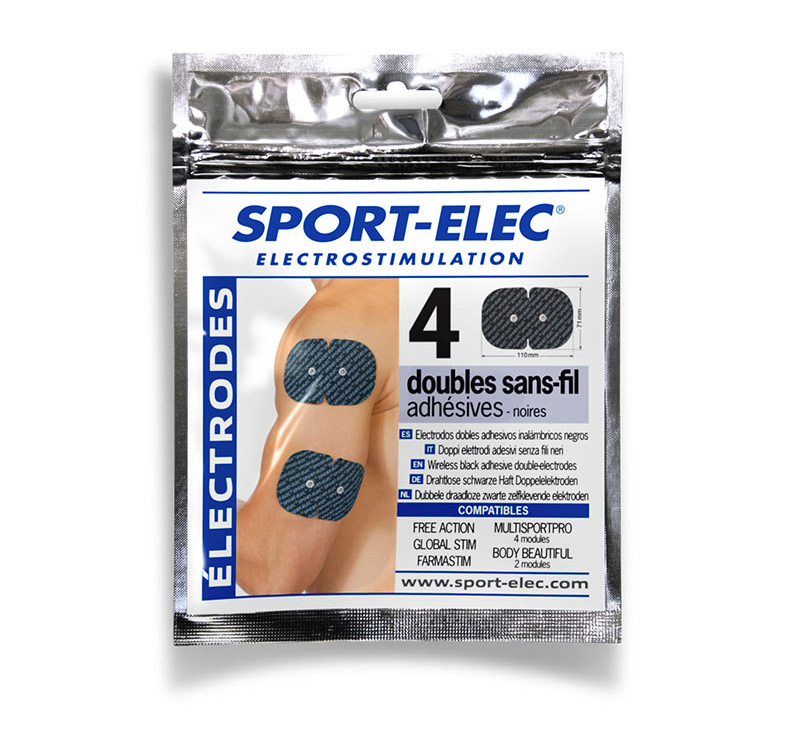 Electrodes adhésives sans fil Sport-Elec 110x71 mm